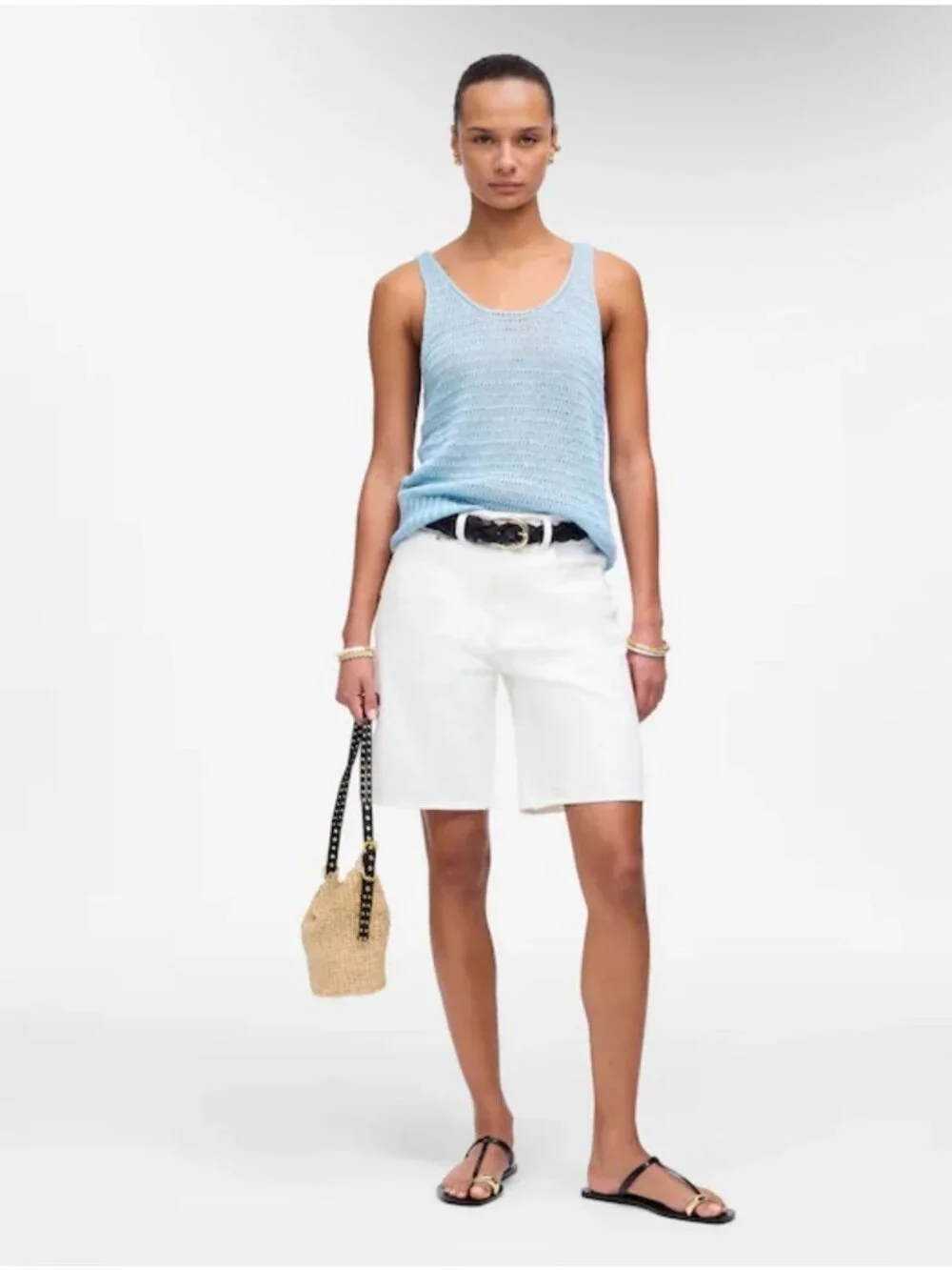 NWT Madewell White The 1997 Denim High Rise Bermuda Shorts - Size: 30